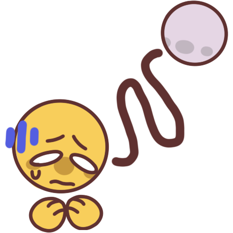 A distressed person with a squiggly line going from them to another person.